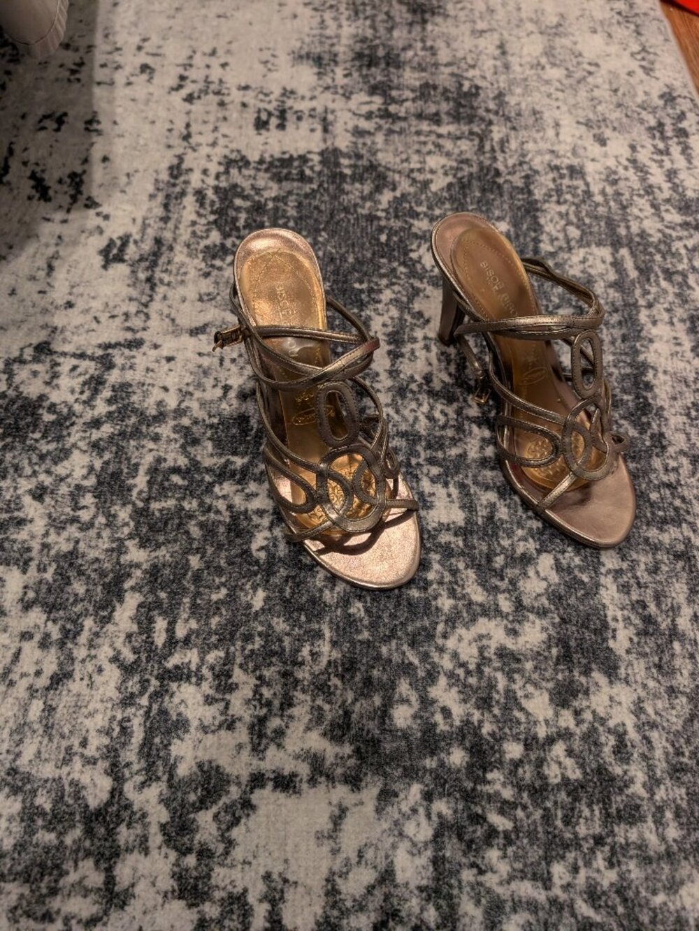Bisou Bisou by Michele Bohbot Metallic Bronze Cage Strappy Sandals (Size 7M)